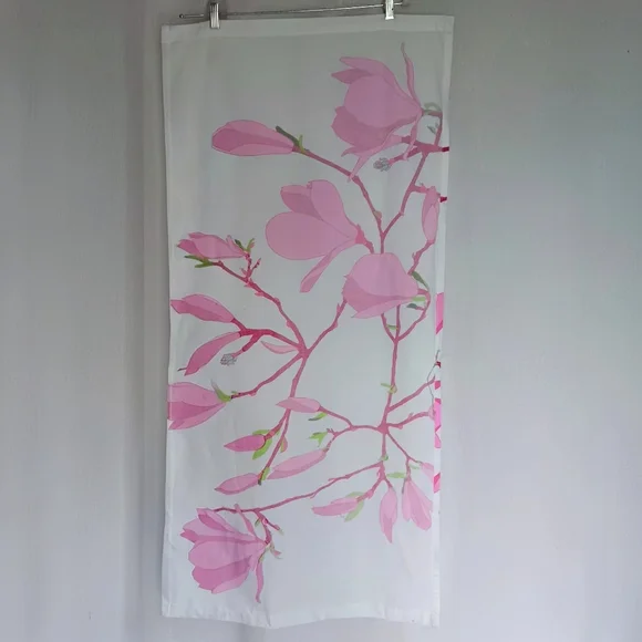 Handmade Marimekko "Keisarinna" Pink Floral Tablecloth Table Runner - Picture 4 of 5